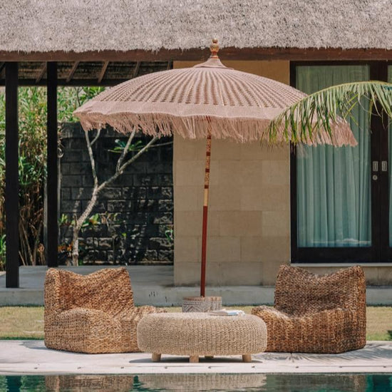 Bali Parasol - Macrame - Zand - 250cm