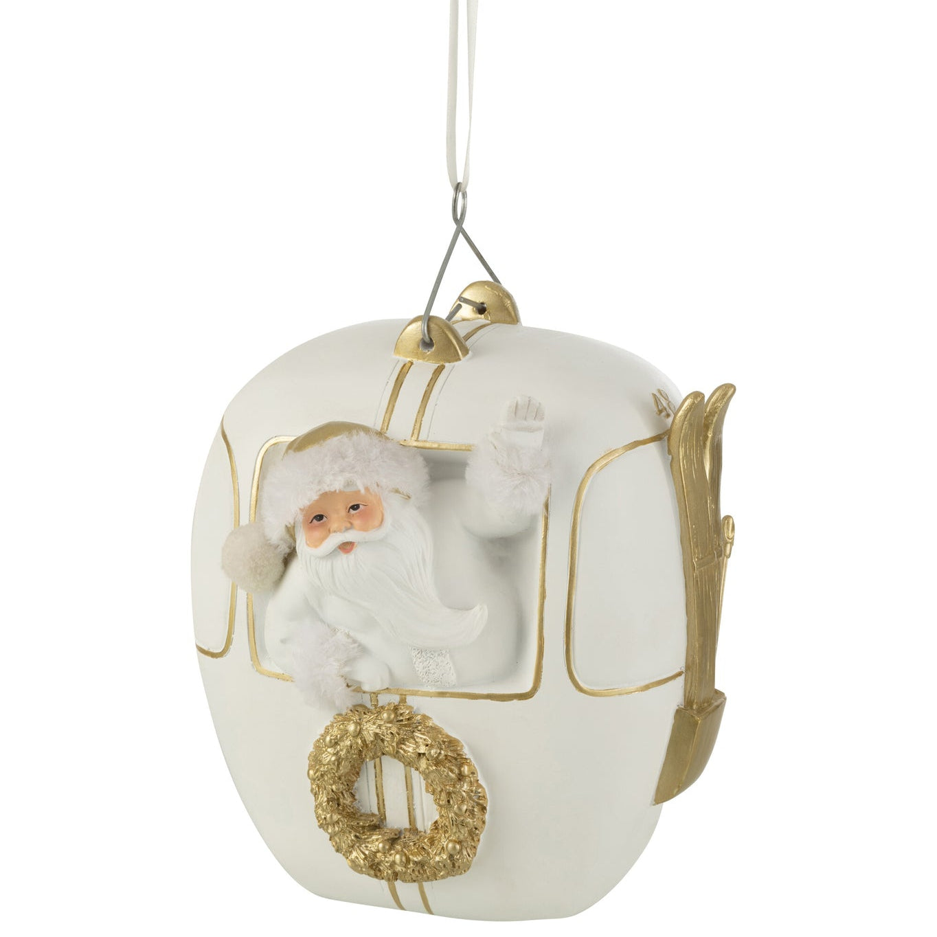 Sneeuwcabine Kerstman Poly Wit/Goud J-Line