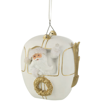 Sneeuwcabine Kerstman Poly Wit/Goud J-Line