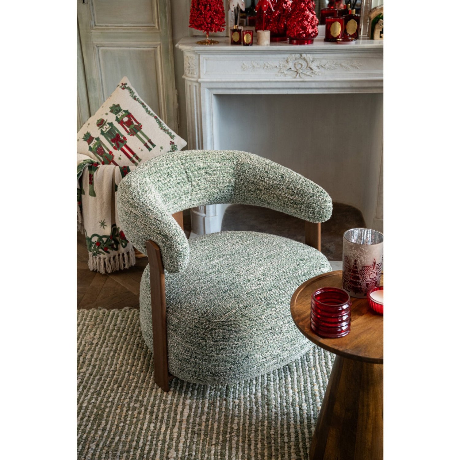 Fauteuil Schuim Olijfgroen van J-Line, tiende weergave van de olijfgroene fauteuil