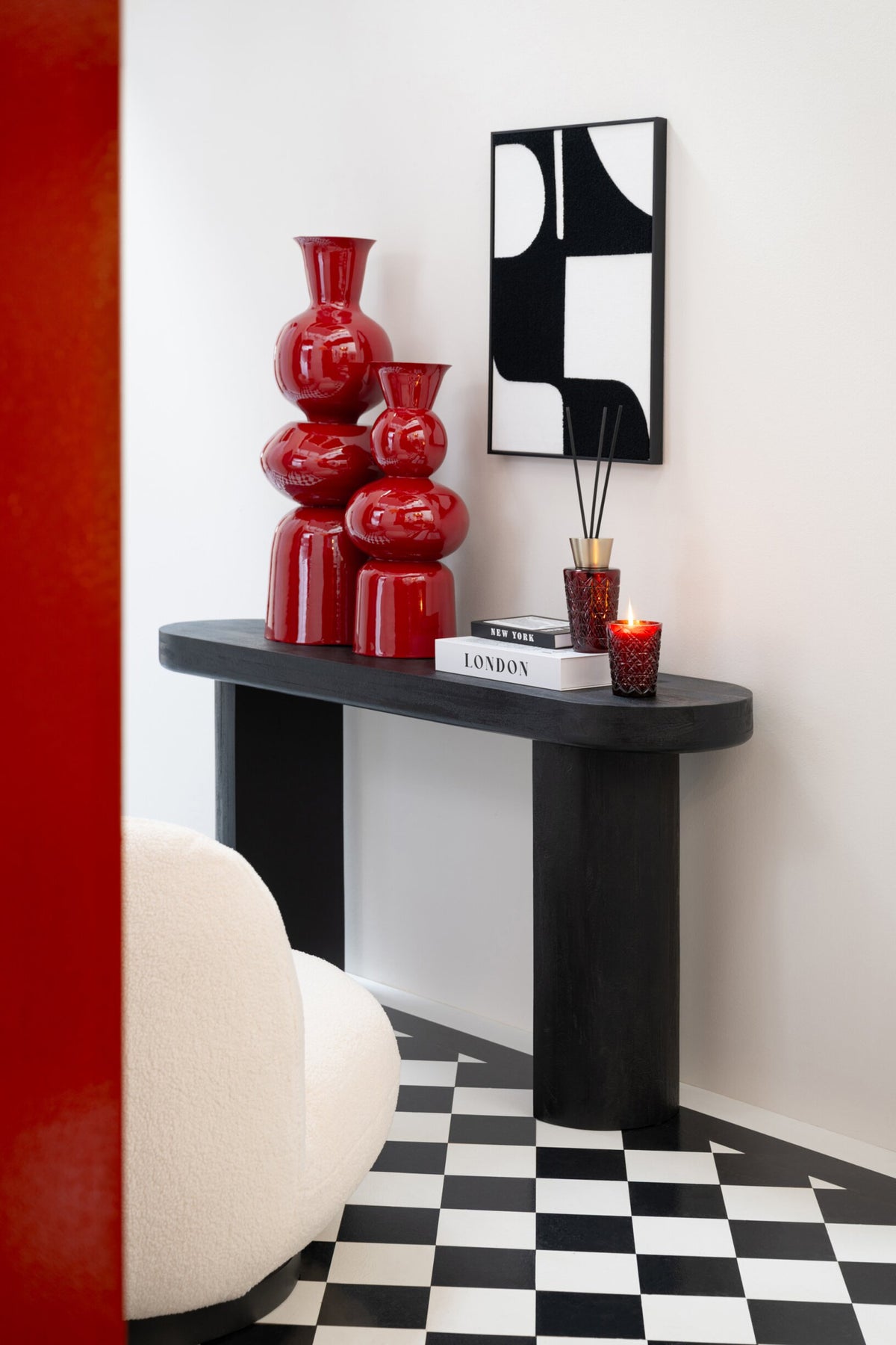 Console Mangohout Zwart/Naturel J-Line