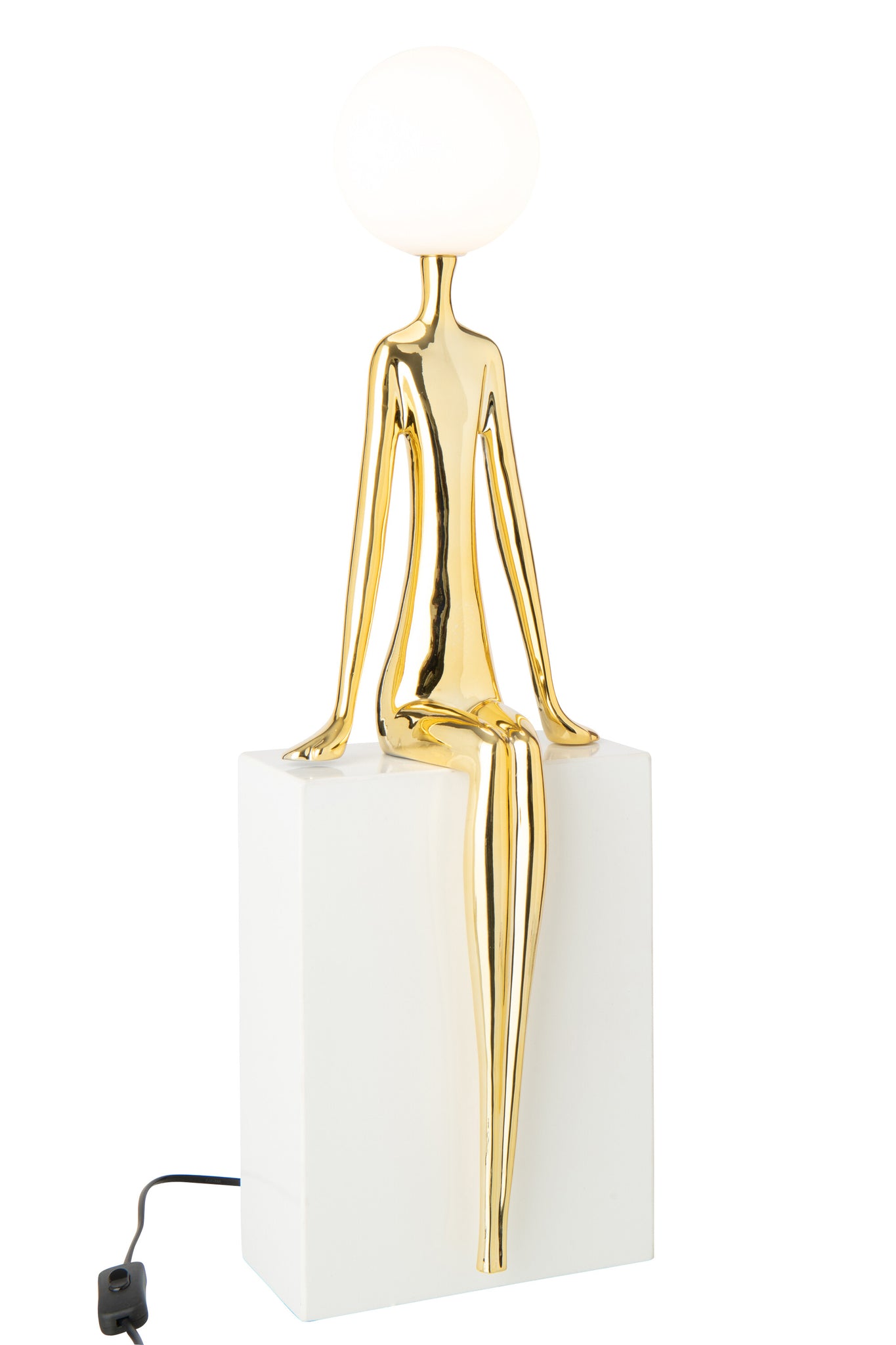 Tafellamp Zittend Silhouet Metaal Goud/Wit J-Line