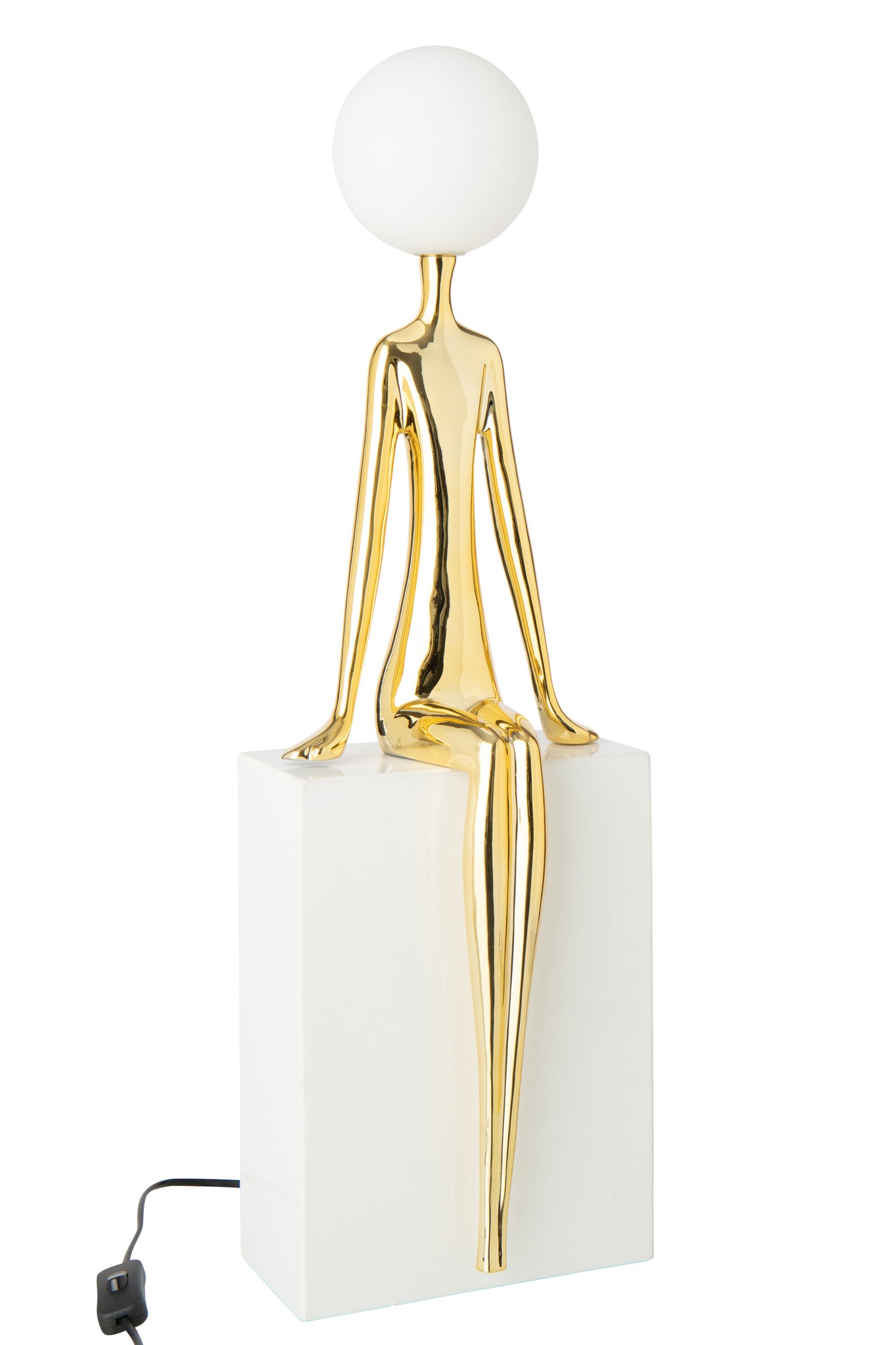 Tafellamp Zittend Silhouet Metaal Goud/Wit J-Line