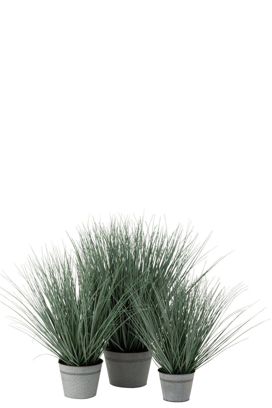 Grassen In Pot Metaal Plastiek Blauw/Groen Large