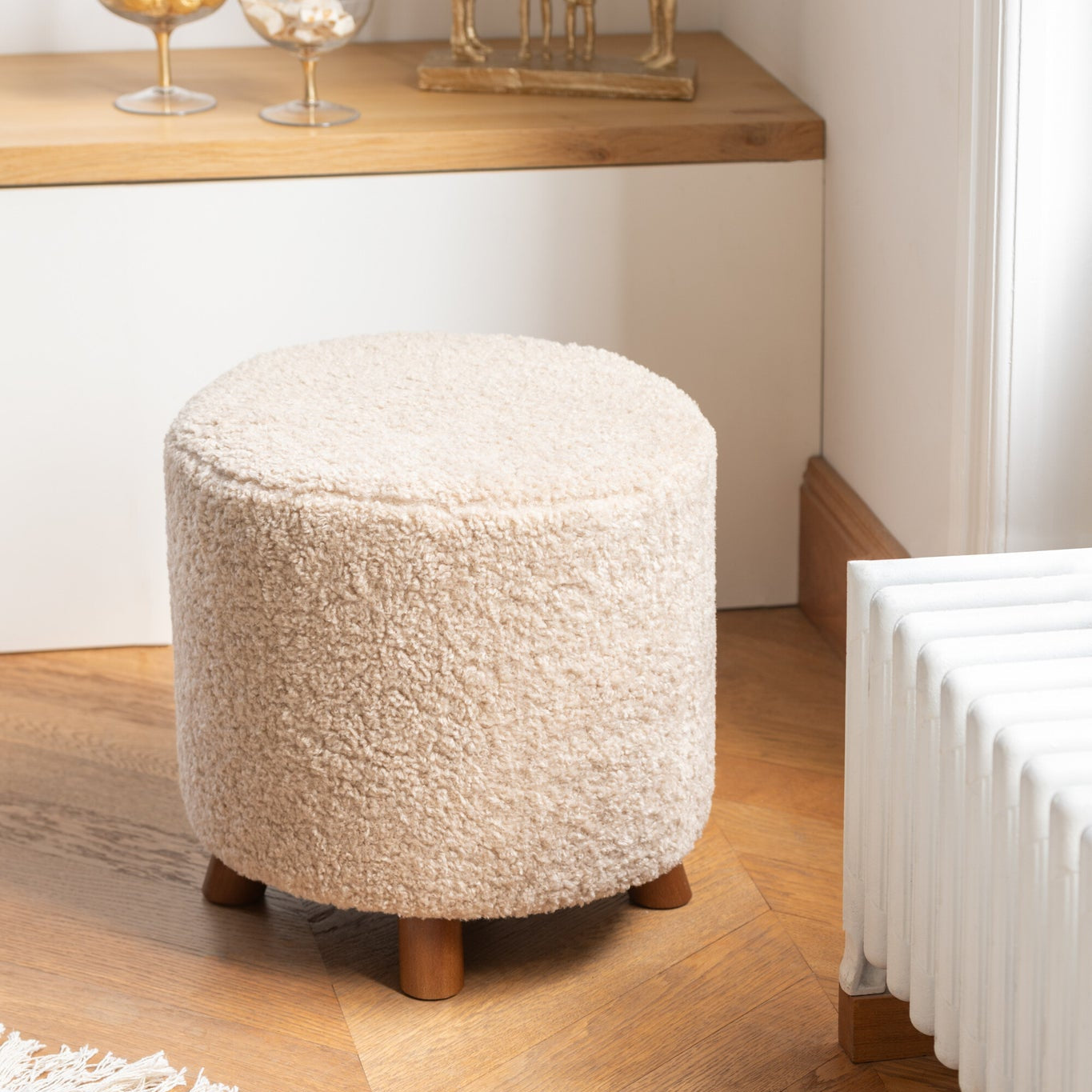 Poef Schaap Poot Polyester Beige J-Line