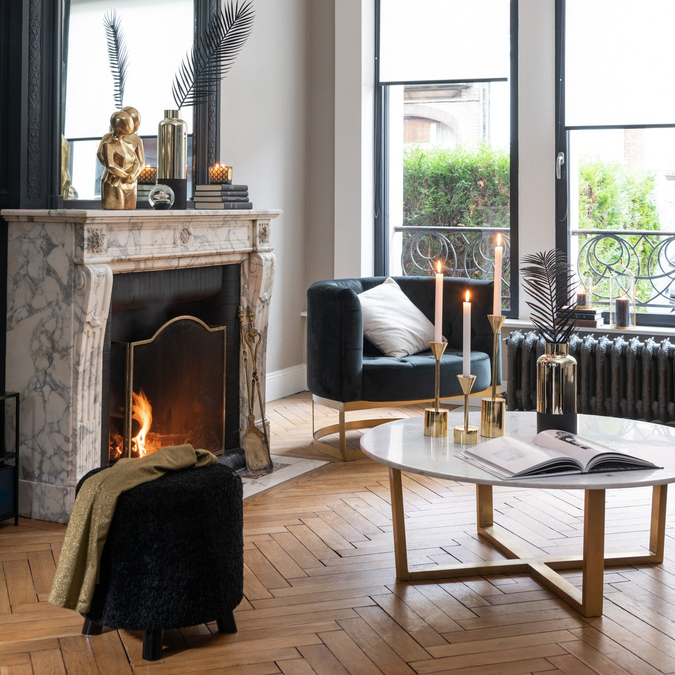 Poef Schaap Zwart J-Line