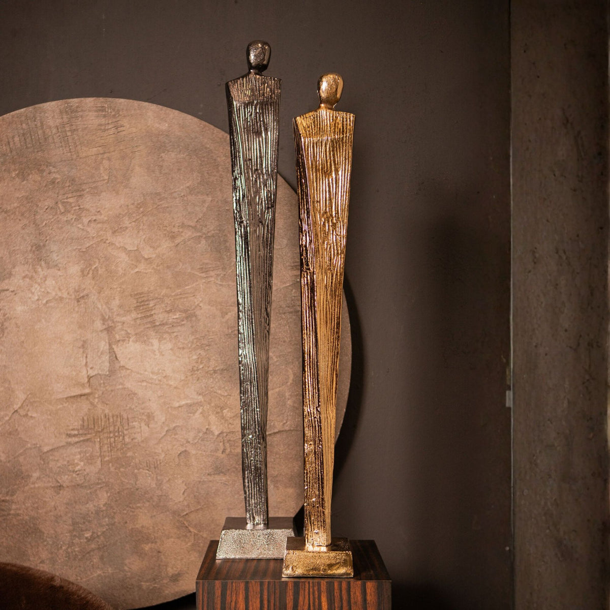 Symon Beeld Aluminium Brown Gold Large PTMD
