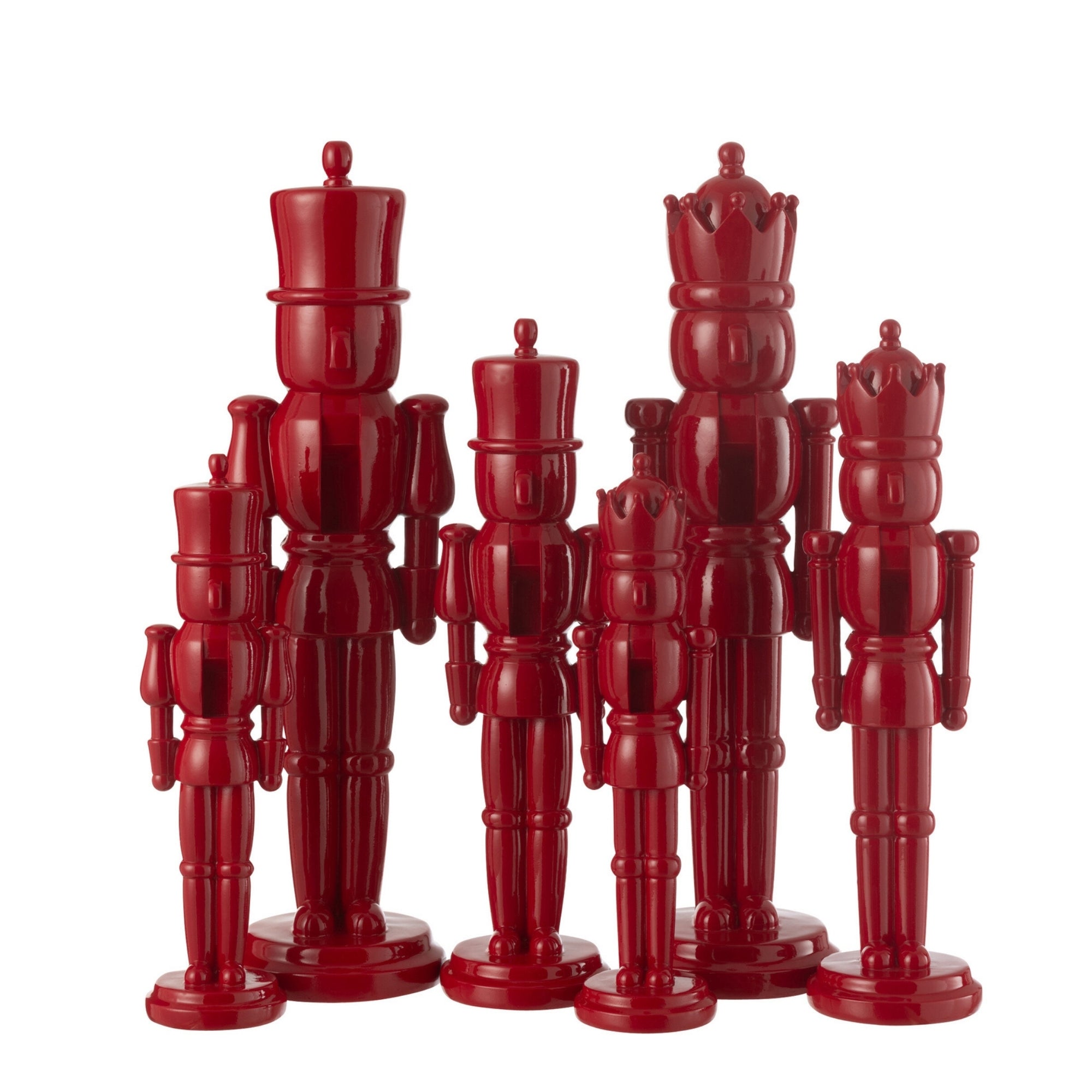 Set van 2 Rode Notenkrakers Resin 47 cm J-Line