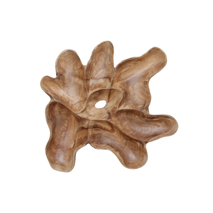 Teakhouten Wanddecoratie Peony Large Raw Materials