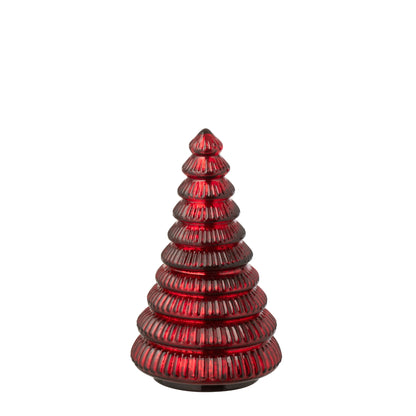 Geurkaars Boom Geribbeld Glas Kerstrood Small J-Line