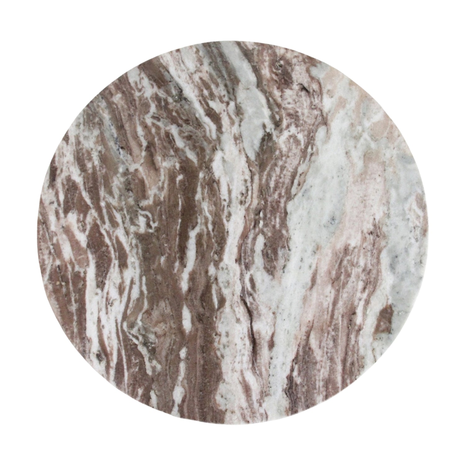 Marmeren bijzettafel rond bruin Raw Materials