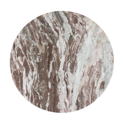 Marmeren bijzettafel rond bruin Raw Materials