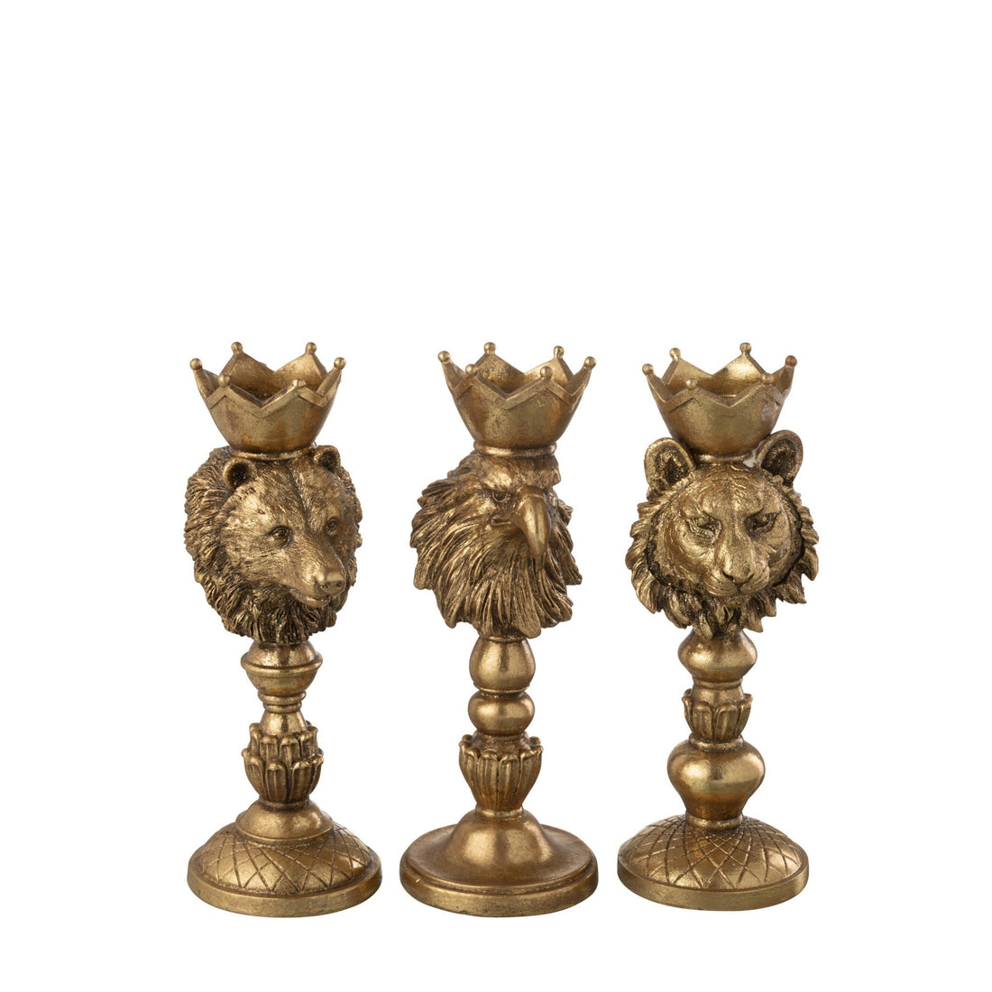 Kaarsenhouder Gekroonde Dieren Set van 3 J-Line