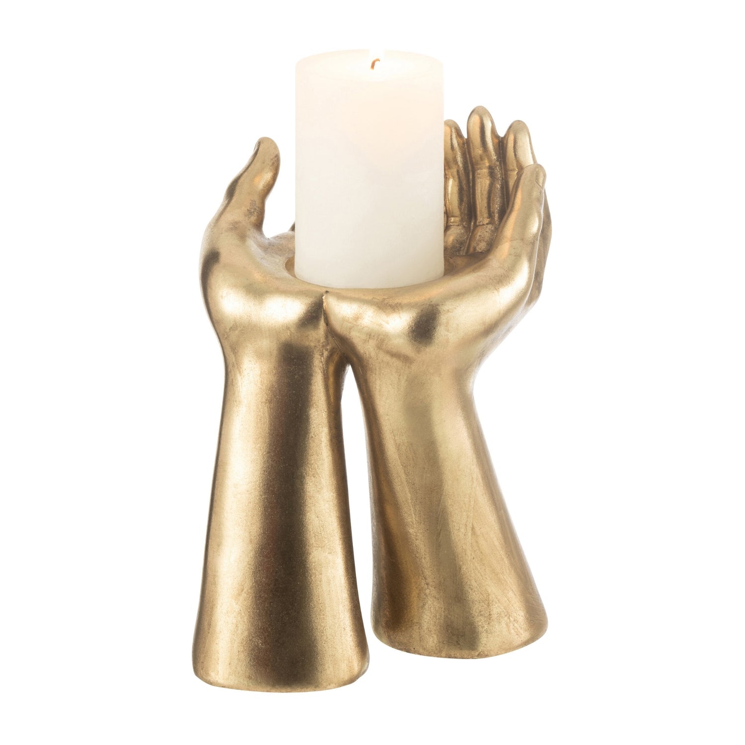 Kandelaar Handen Resine Goud J-Line