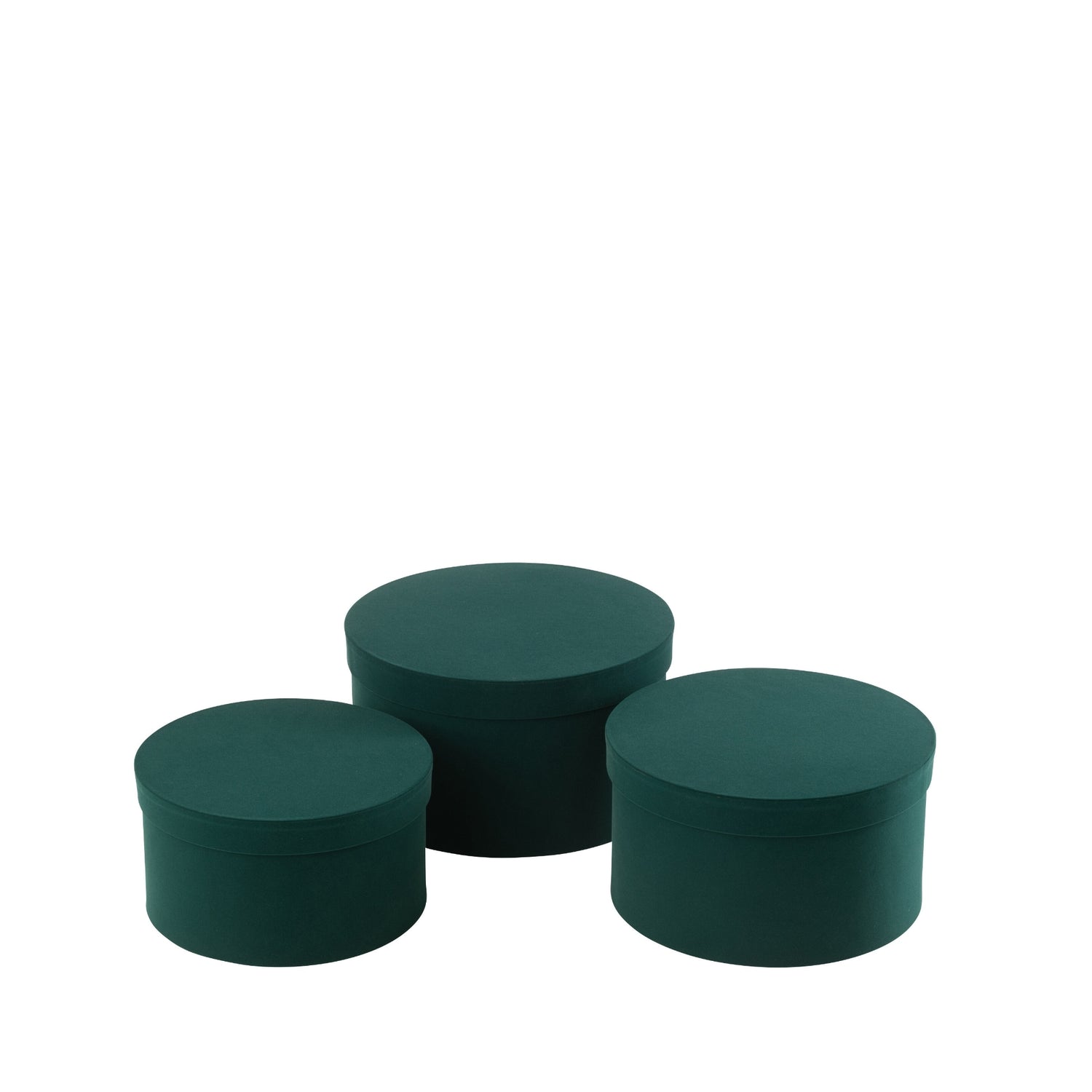 Dozen Rond Plat Fluweel Papier Groen Set van 3 J-Line