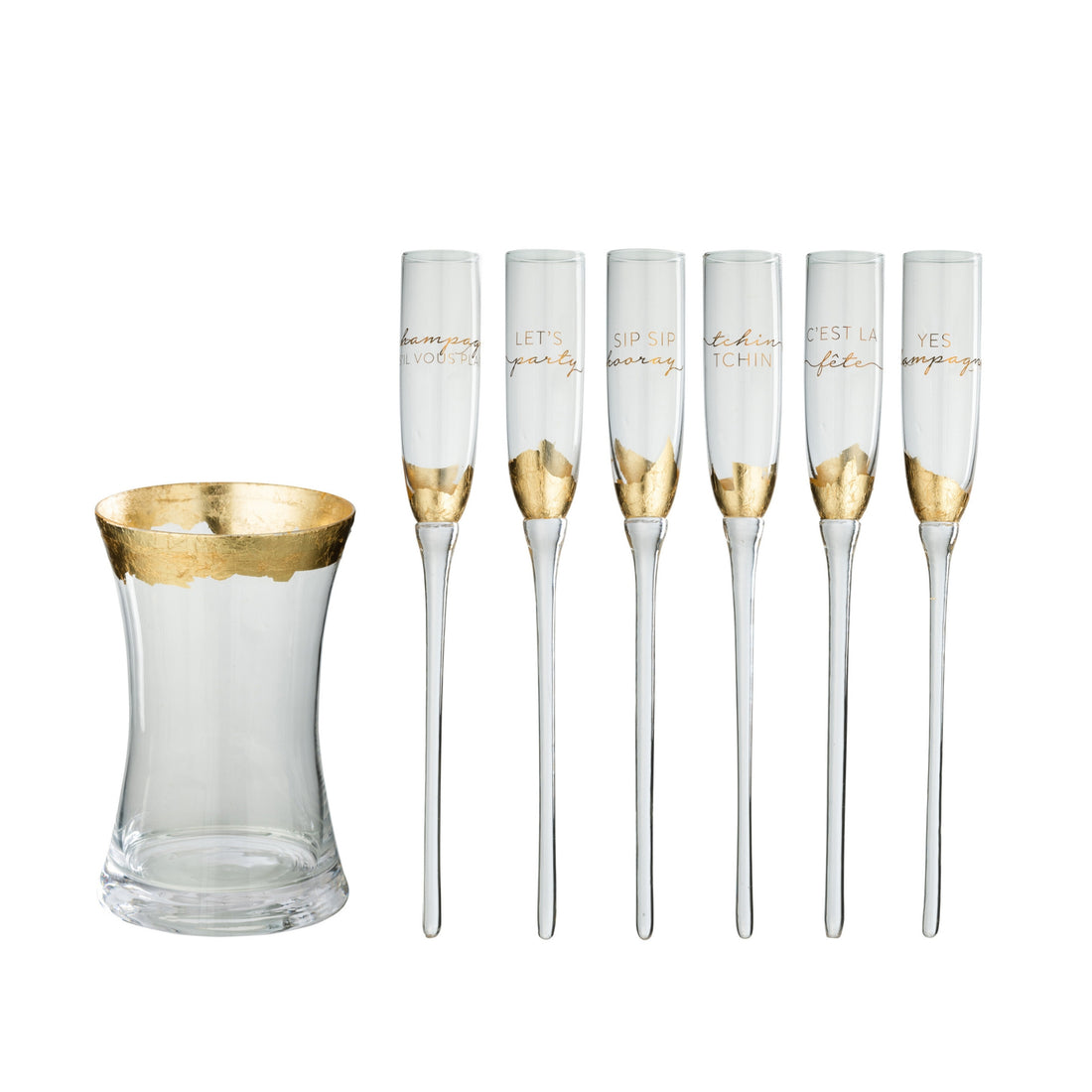 Feestelijke Champagneglazen In Vaas Goud J-Line