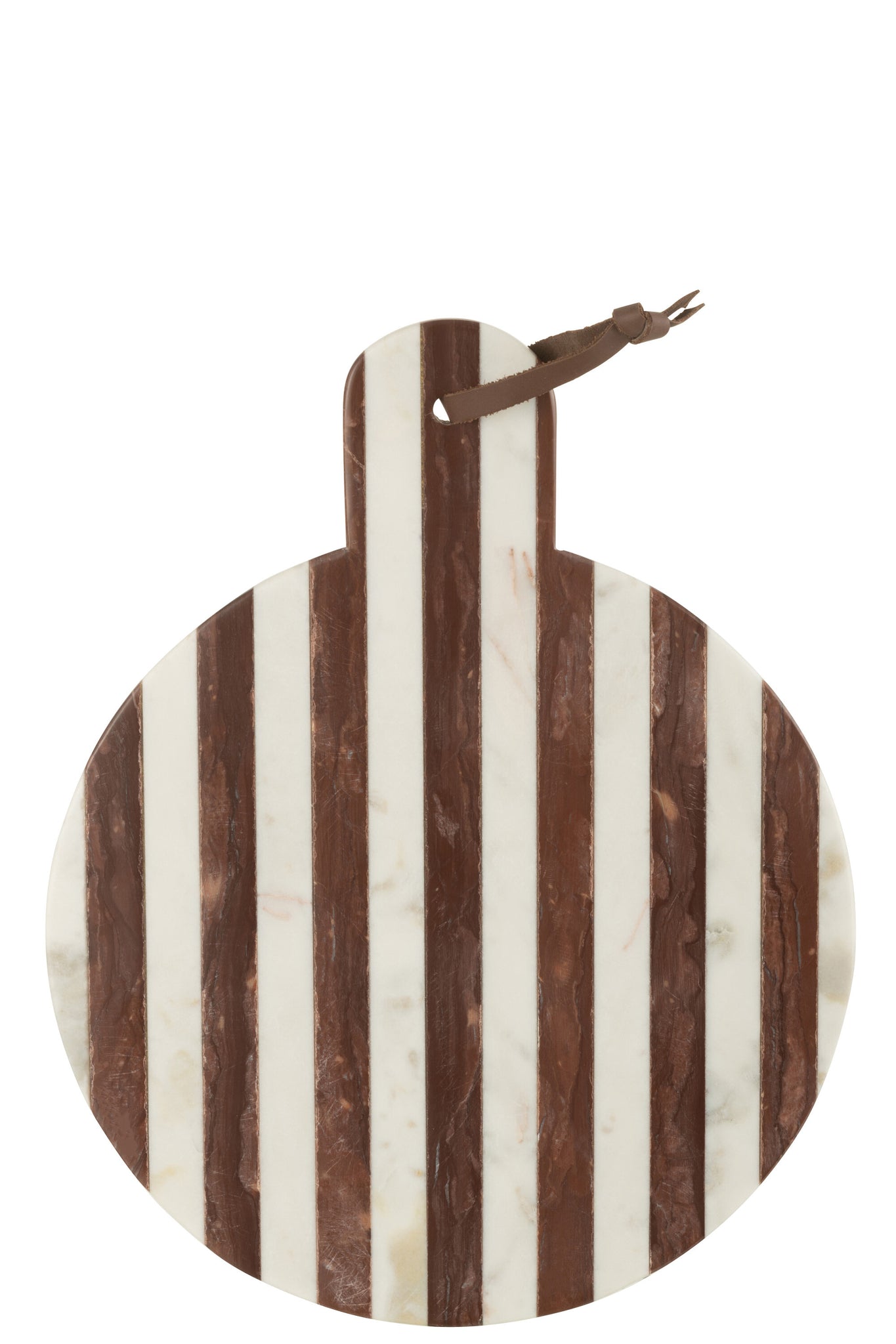 Plank Rond Streep Marmer Wit/Bruin 46x31x2cm J-line