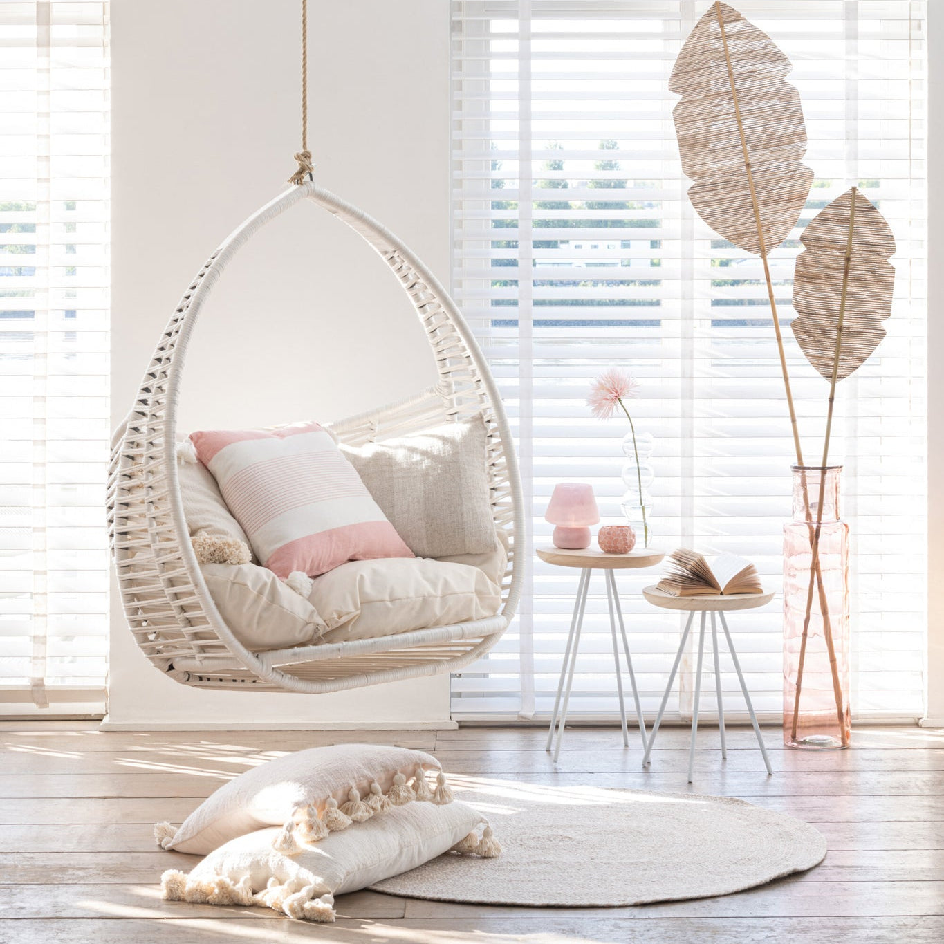 Tapijt Miami Outdoor Polyester Naturel/Wit Small J-Line