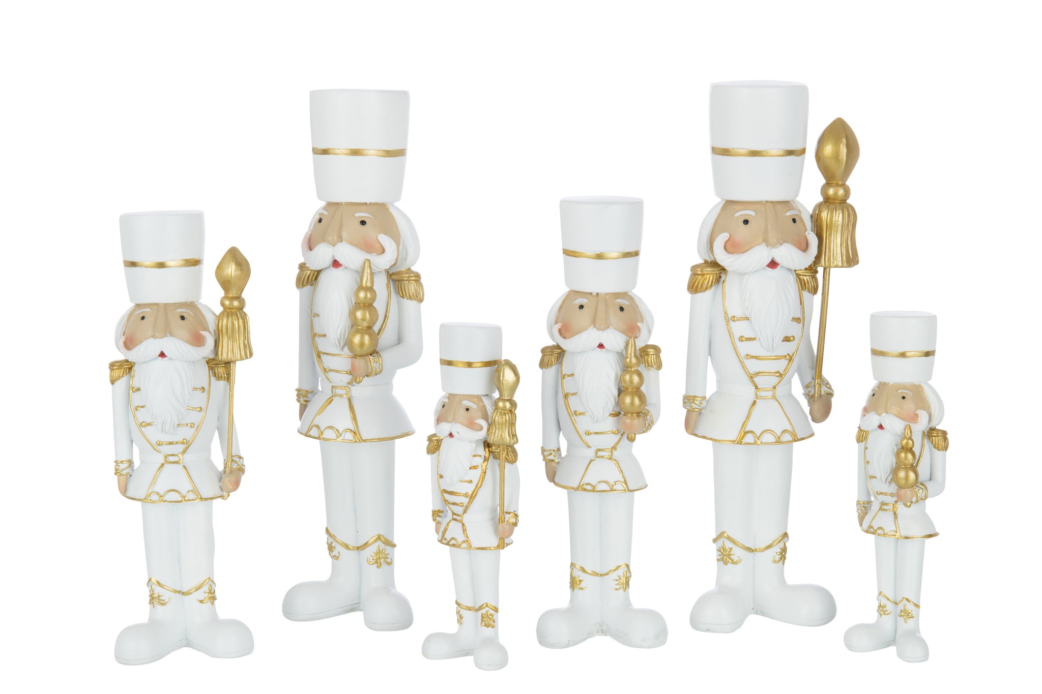 Notenkraker Resine Wit/Goud Large Set van 2 H26cm J-Line