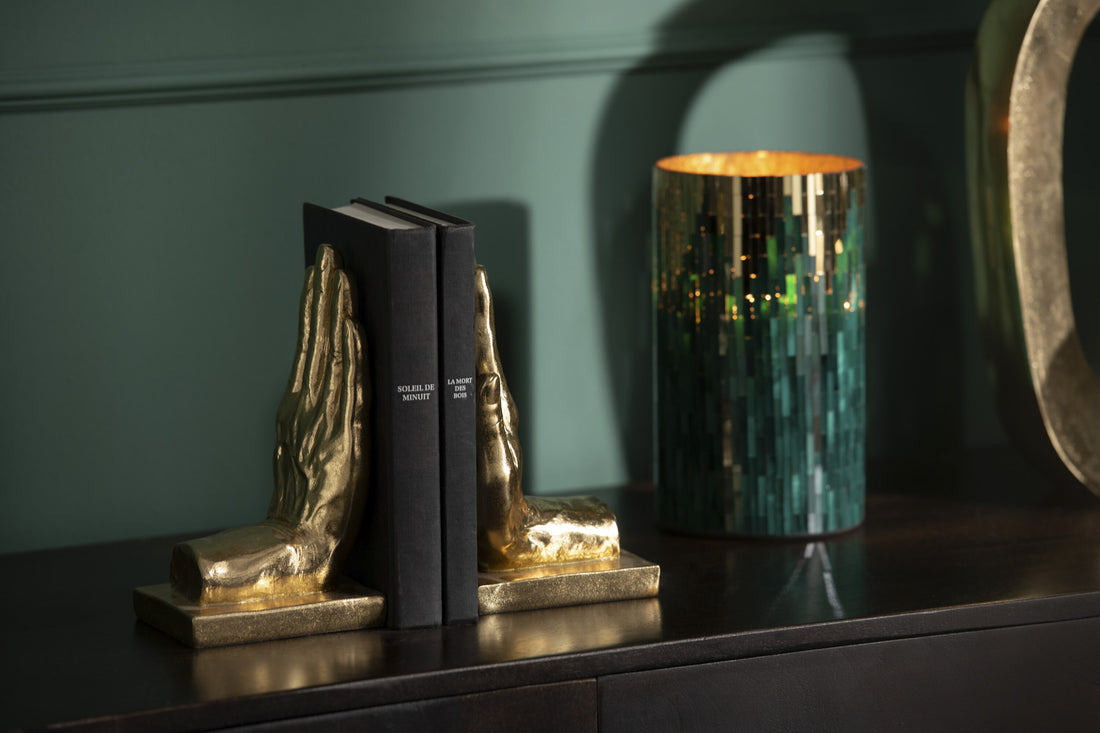 Boekensteun Handen Poly Goud Set van 2 J-Line