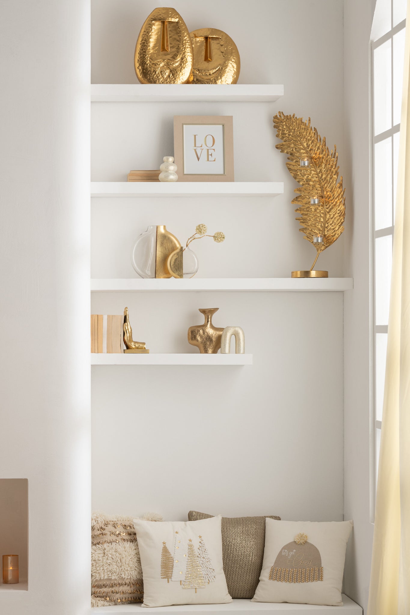 Boekensteun Handen Poly Goud Set van 2 J-Line