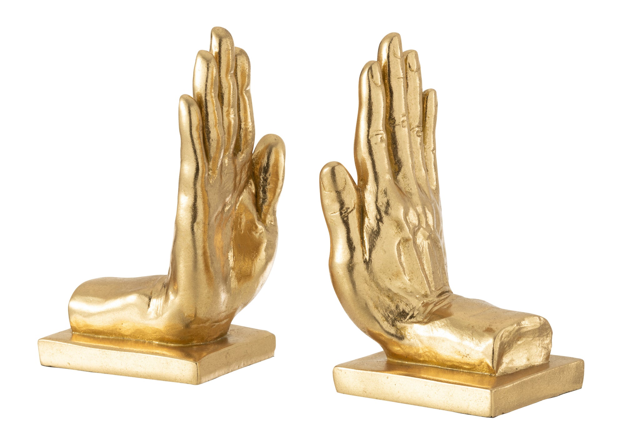 Boekensteun Handen Poly Goud Set van 2 J-Line