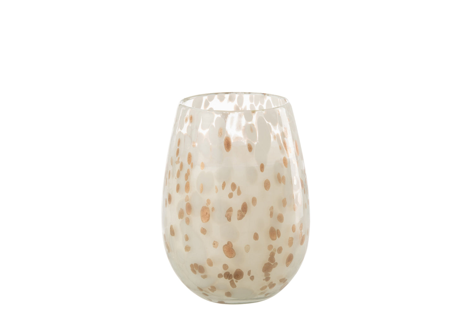 Geurkaars Mia Wit/Mix Glas Medium 120uur J-Line