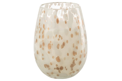 Geurkaars Mia Wit/Mix Glas Large 230uur 20x20x32.5cm J-Line