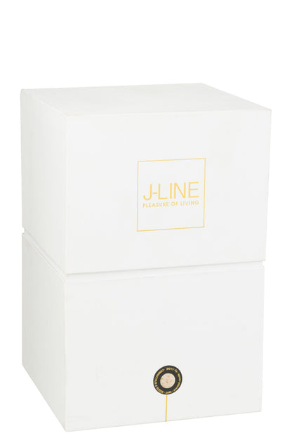 Geurkaars Mia Wit/Mix Glas Large 230uur 20x20x32.5cm J-Line