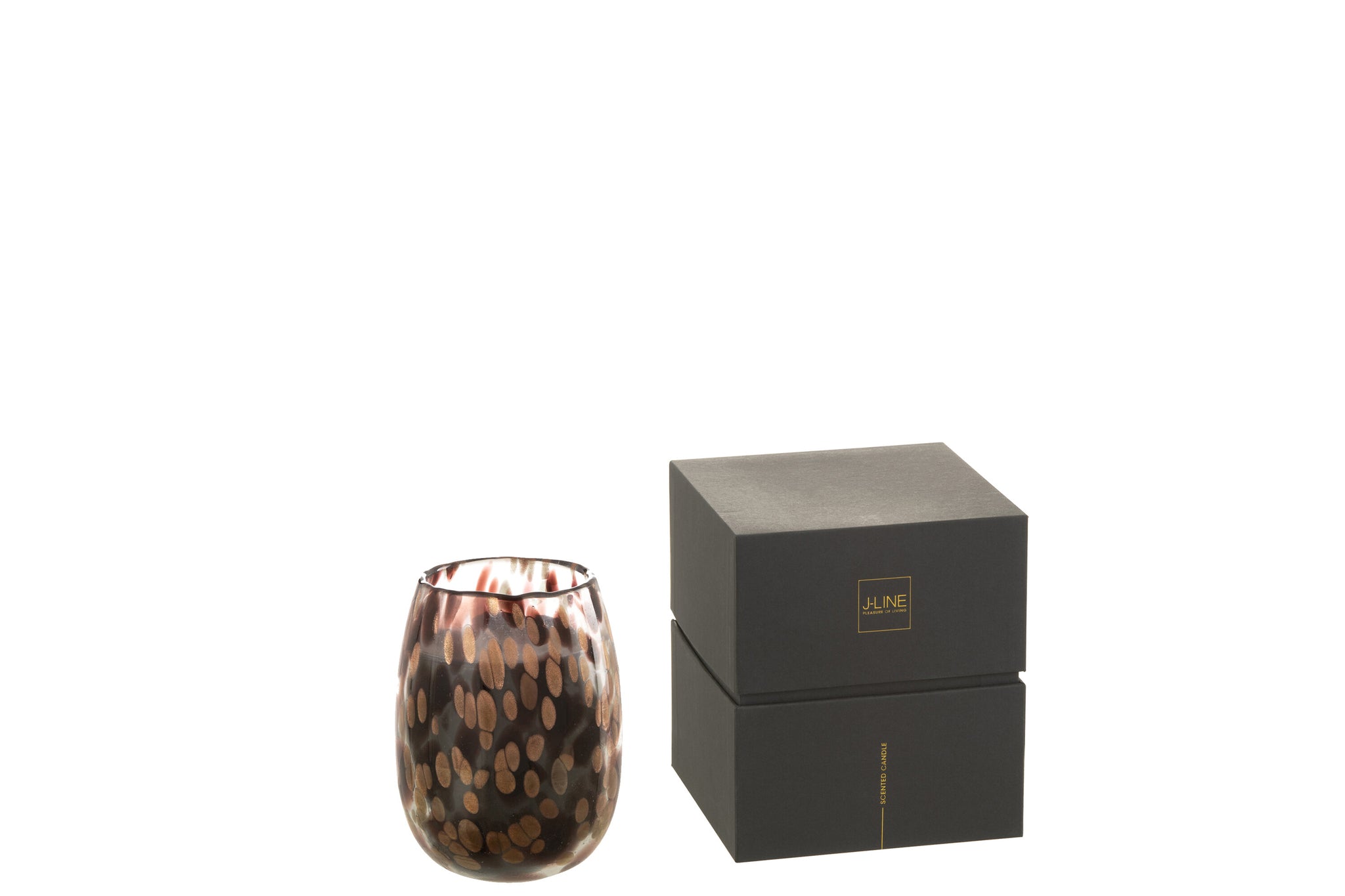 Geurkaars Mia Zwart/Mix Glas Small 90uur J-Line