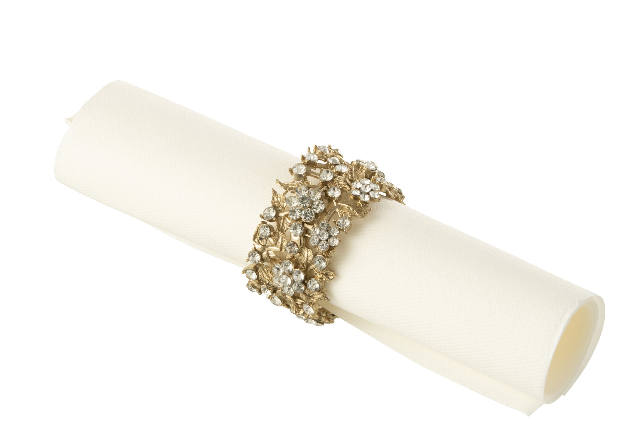 Doos 6 Servetring Breed Metaal Goud J-Line