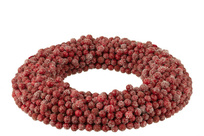 Krans Rond Bessen Plastiek Rood Large Ø45cm J-Line