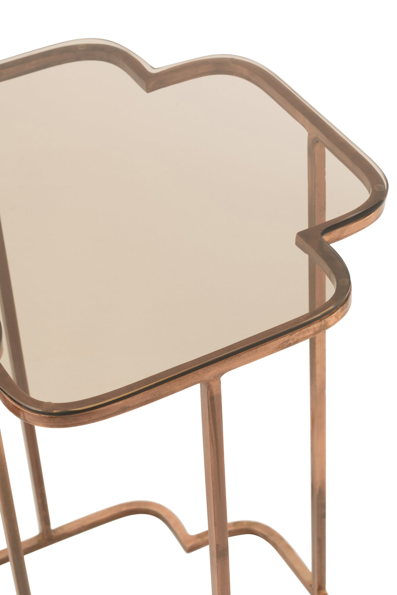 Set Van Twee Bijzettafels Ones Metaal Koper j-line