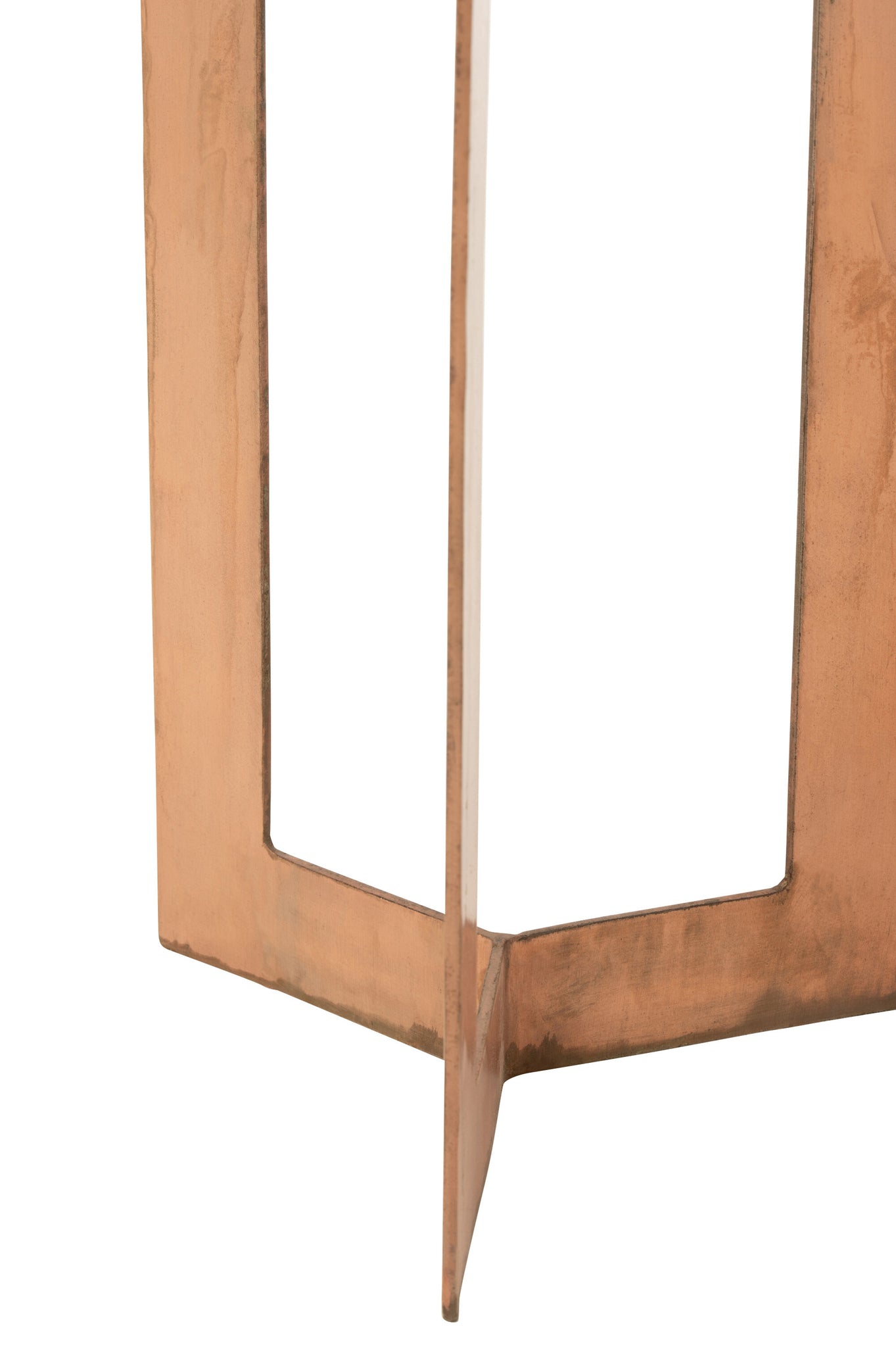 Set Van Twee Bijzettafels Zino Hoog Ijzer Koper J-line