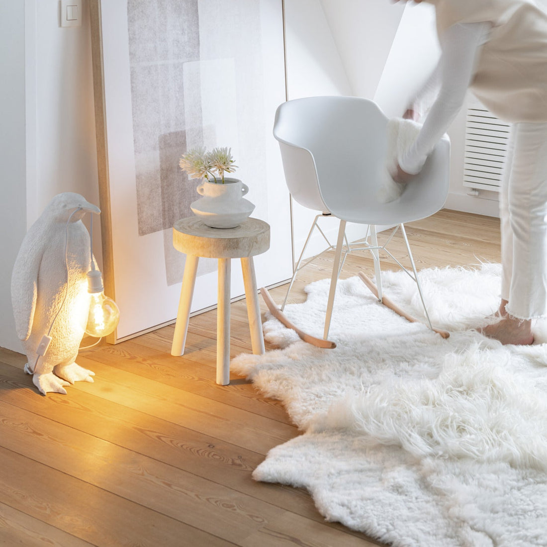 Tafellamp Pinguïn Resine Wit Small J-Line