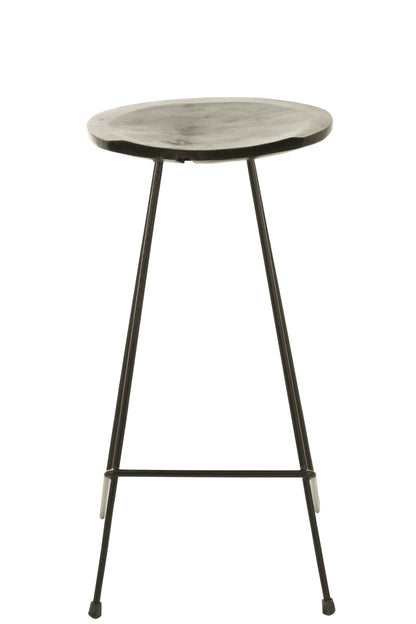 J-Line Barstoel Teak Hout/IJzer Zwart