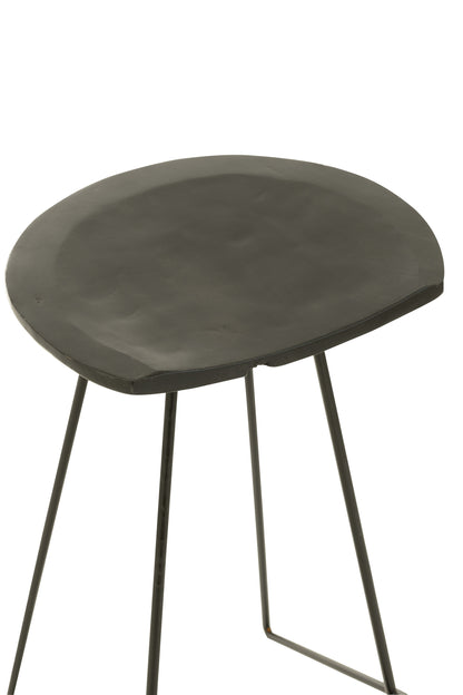 J-Line Barstoel Teak Hout/IJzer Zwart