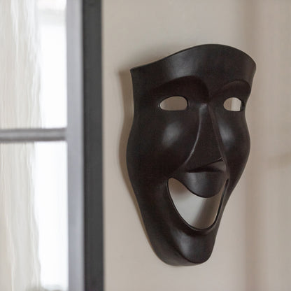 Wanddecoratie Abstract Masker Aluminium Zwart Large J-Line