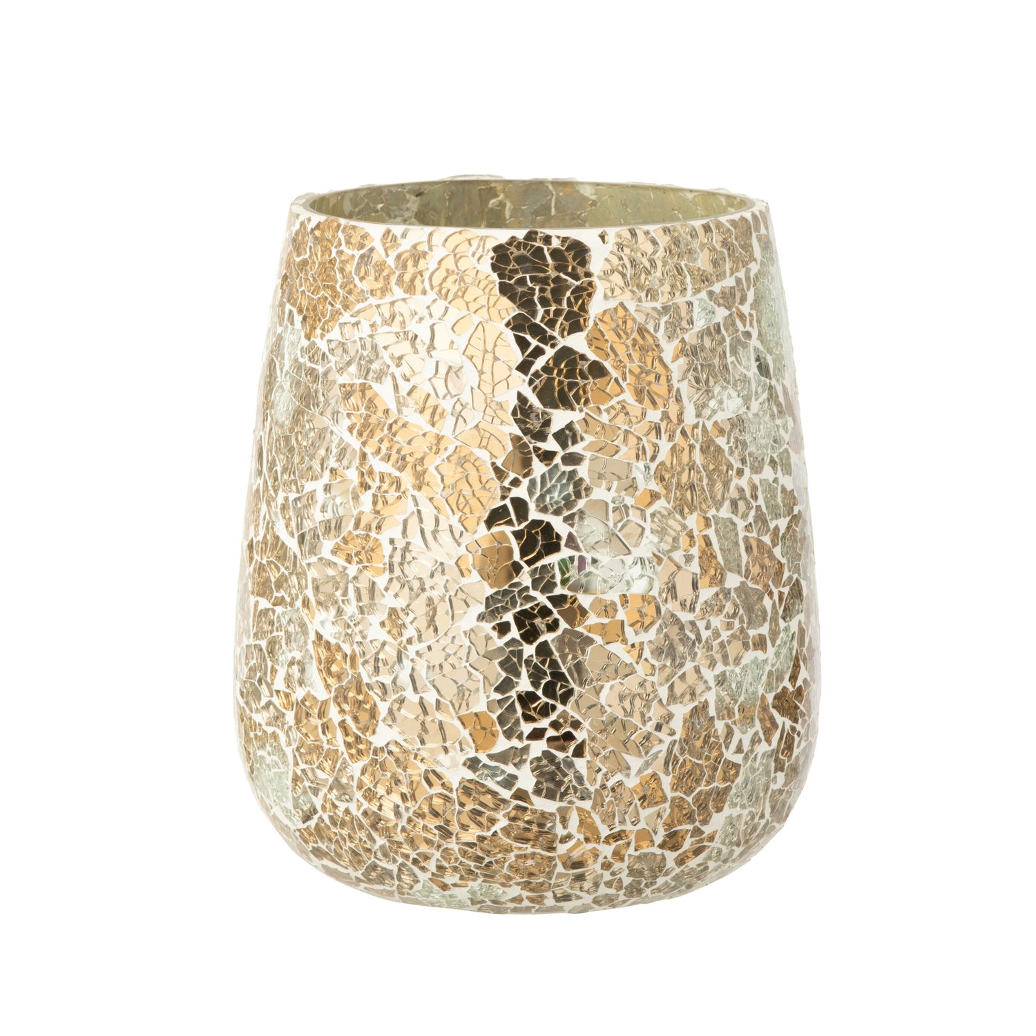 Windlicht Craquelé Glas Goudkleurig Set van 2 J-Line