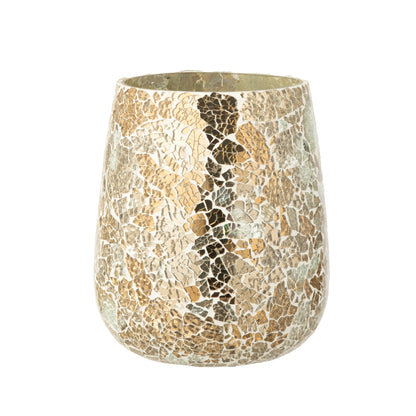 Windlicht Craquelé Glas Goudkleurig Set van 2 J-Line