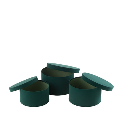 Dozen Rond Plat Fluweel Papier Groen Set van 3 J-Line