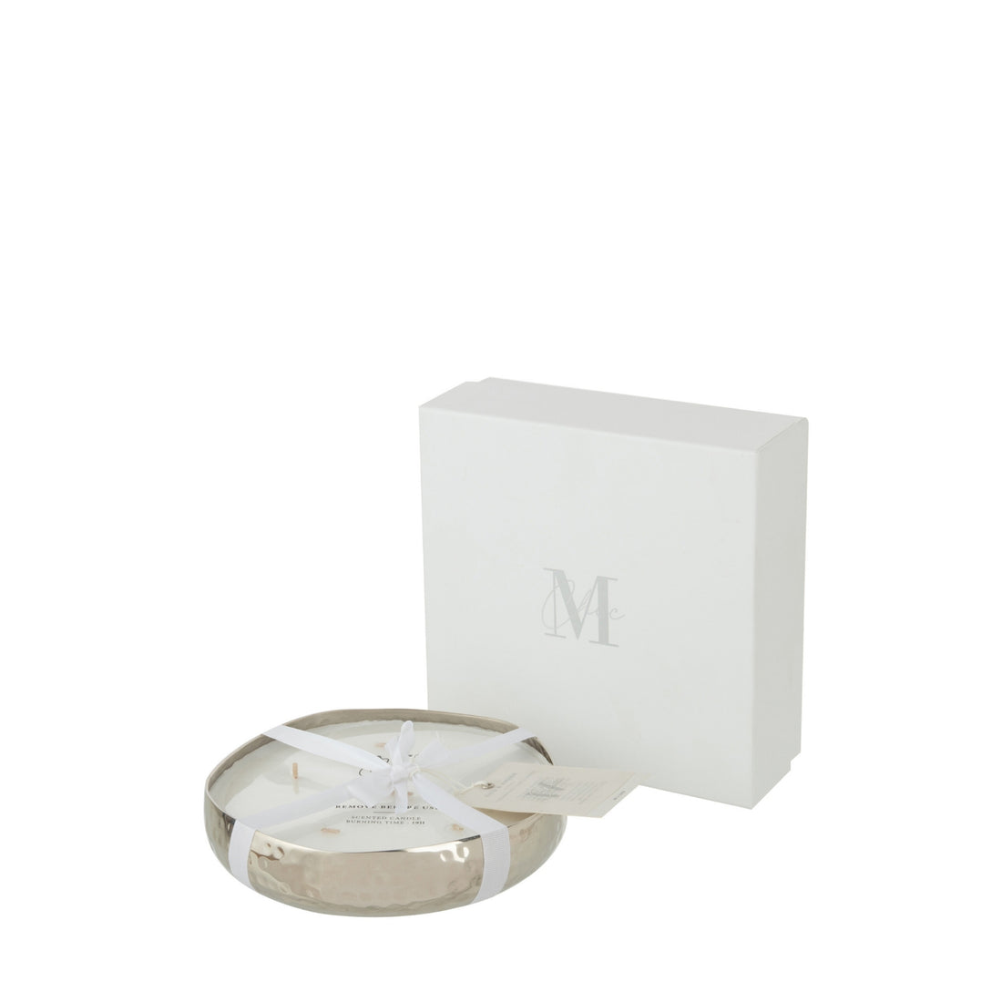 Luxe Geurkaars M-Chic Metaal Zilver Medium 21u J-Line