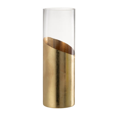 Windlicht Moa Glas Transparant/Goud J-Line set van 3