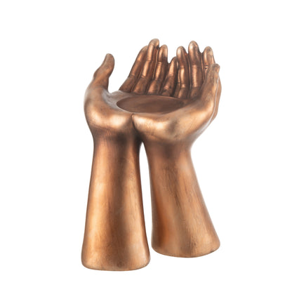 Kandelaar Handen Resine Koper J-Line