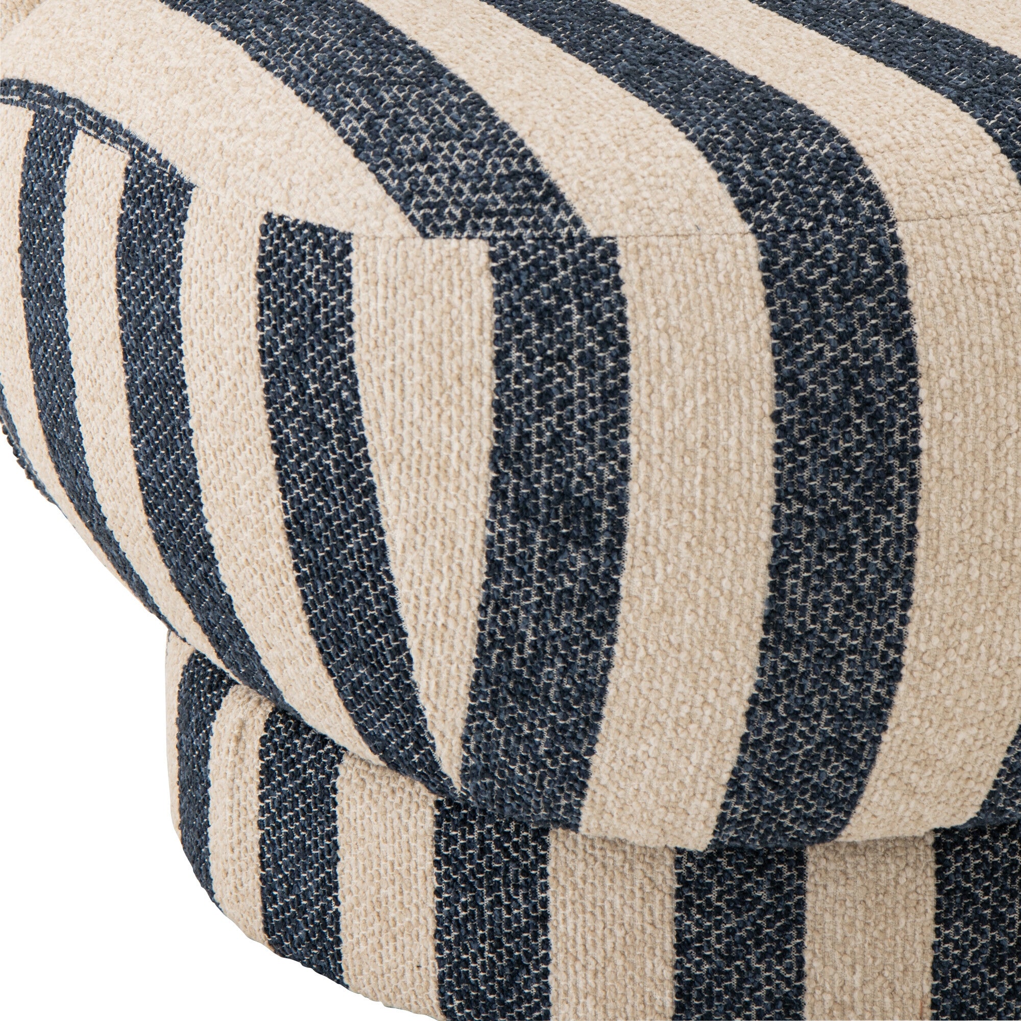 Lounge Chair Gestreepte Stof Blauw/Gebroken Wit J-Line