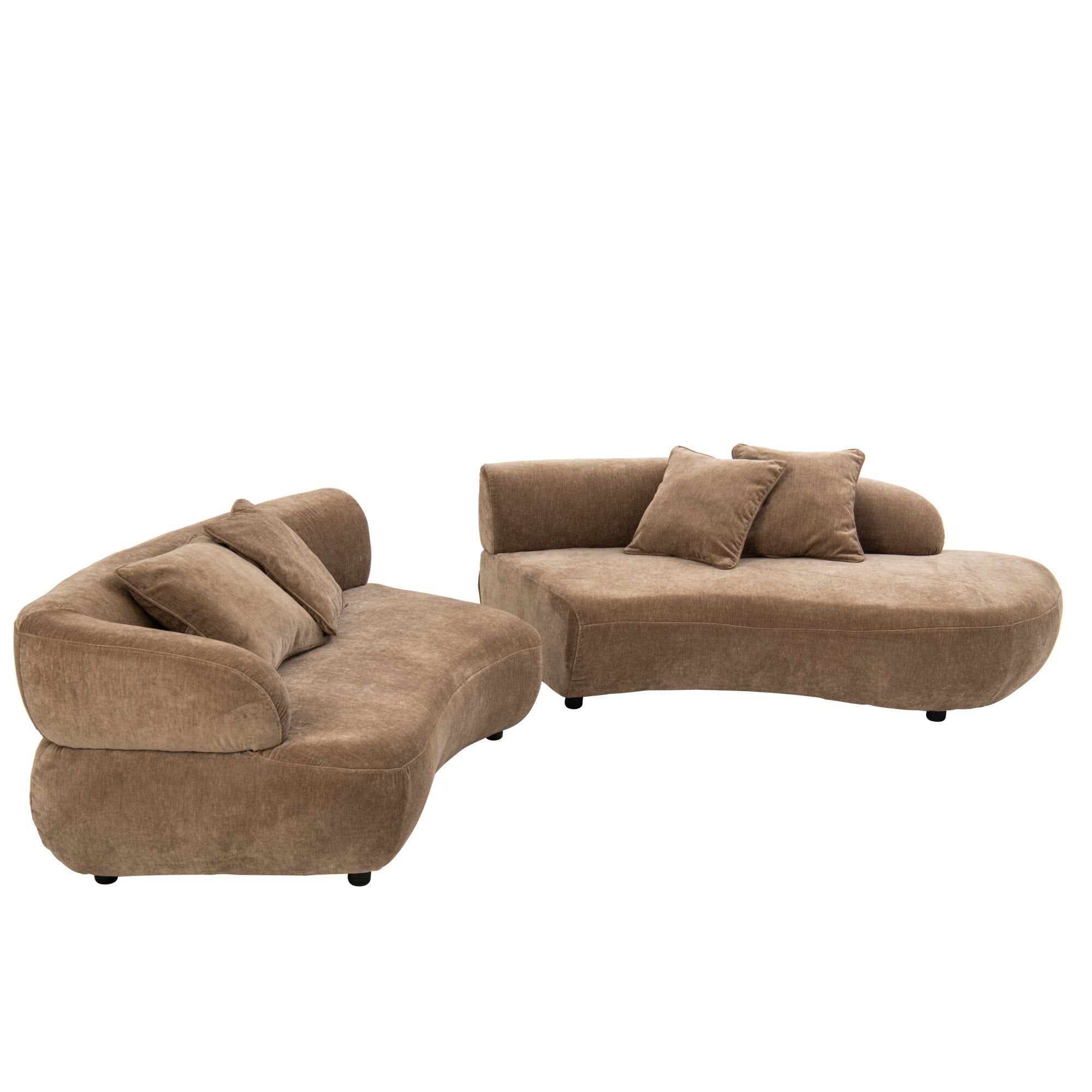 4-Zitsbank Met 4 Kussens Plywood/Stof Taupe J-Line