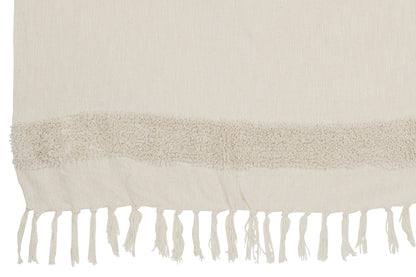 Plaid Diamanten + Franjes Katoen/Pailletten Wit/Goud