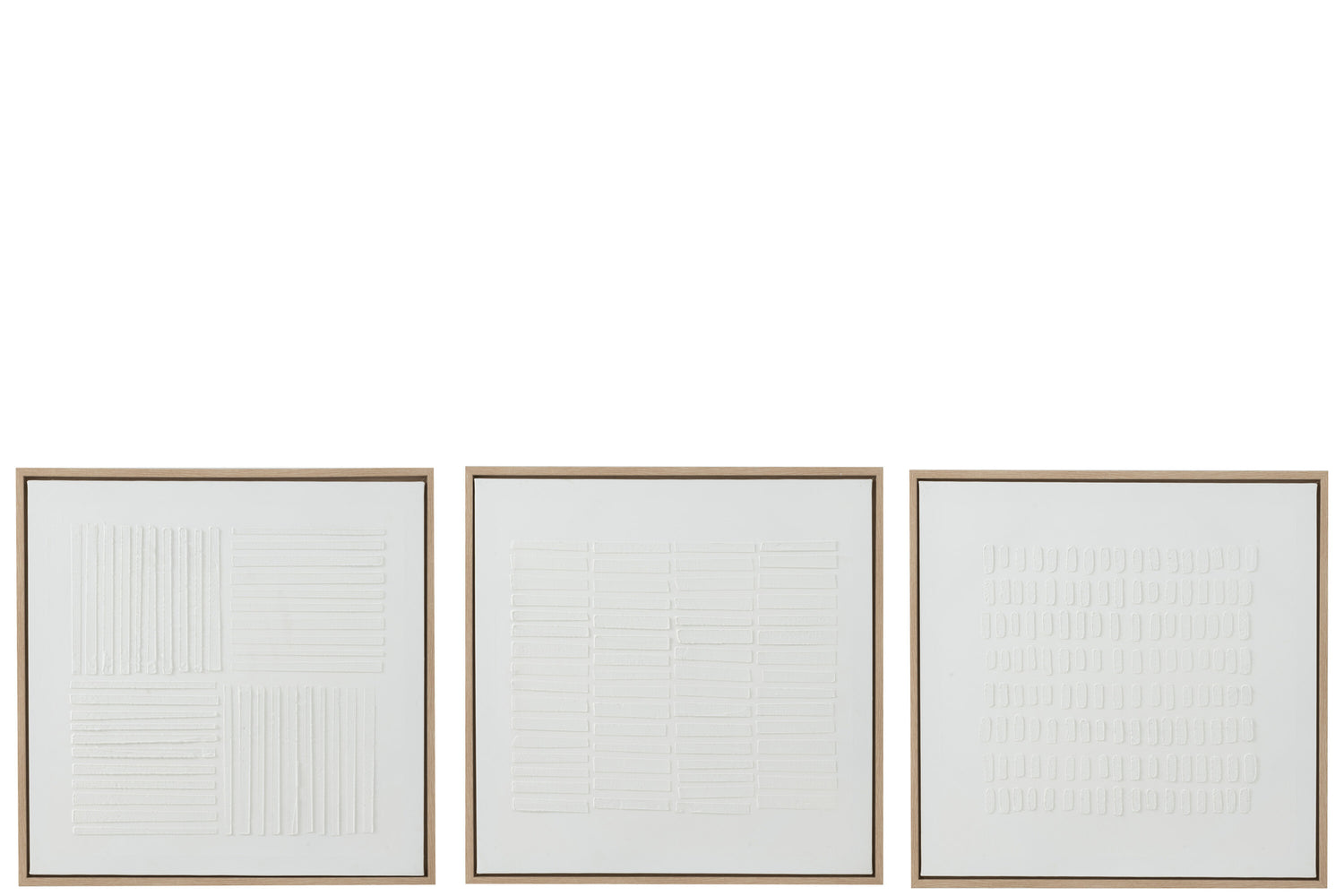 Schilderij Lines Canvas Wit Set van 3 J-Line