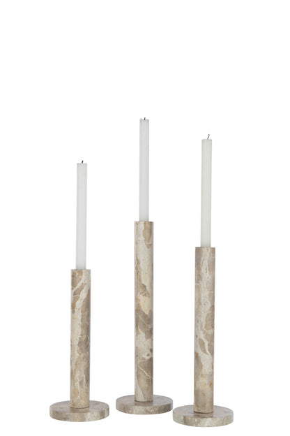 Kaarshouder Marmer Beige Set van 3 J-Line