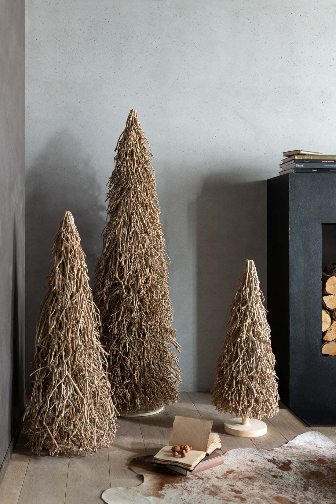 Kerstboom Theeboomhout Naturel Medium H120cm J-line